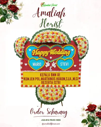 Karangan Papan Bunga Pernikahan di Senduro